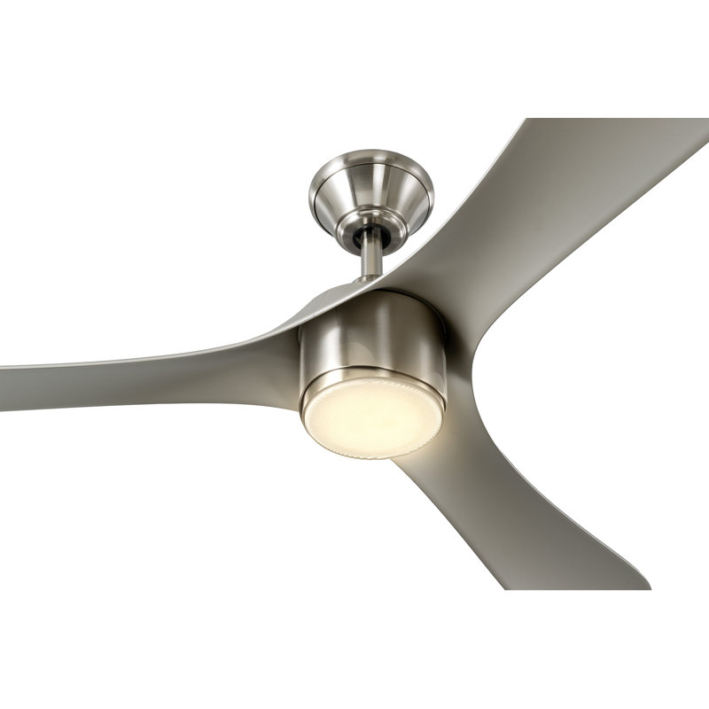 Aerocurve LED Smart Ceiling Fan, Brushed Steel