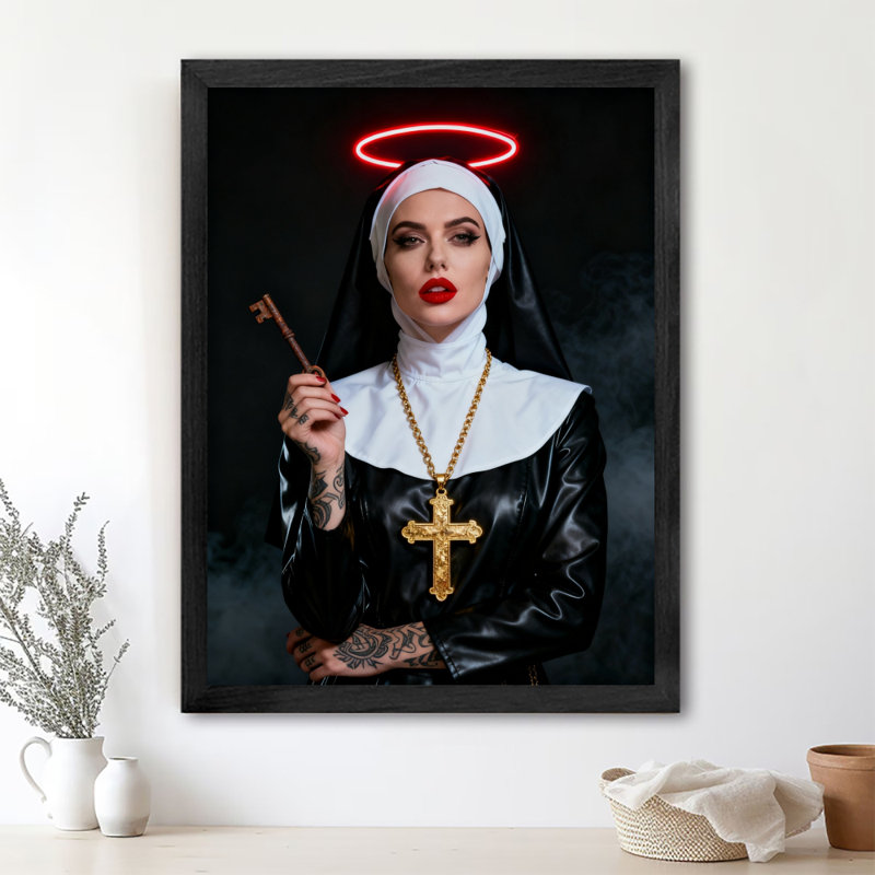 Reproduction d'art encadré noir rétro, H 11 po x l 9 po