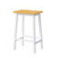 De 2 chaises de bar en bois massif, 25,6 po de hauteur, blanc, repose-pieds de style pour la cuisine quotidienne, tabourets hauts, décor, repose-pieds, comptoir-358989046