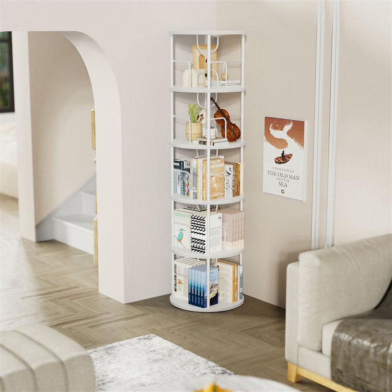 Bibliothèque Mykelti, (5 tablettes) H 63 po x l 17,7 po x P 17,7 po, Blanc