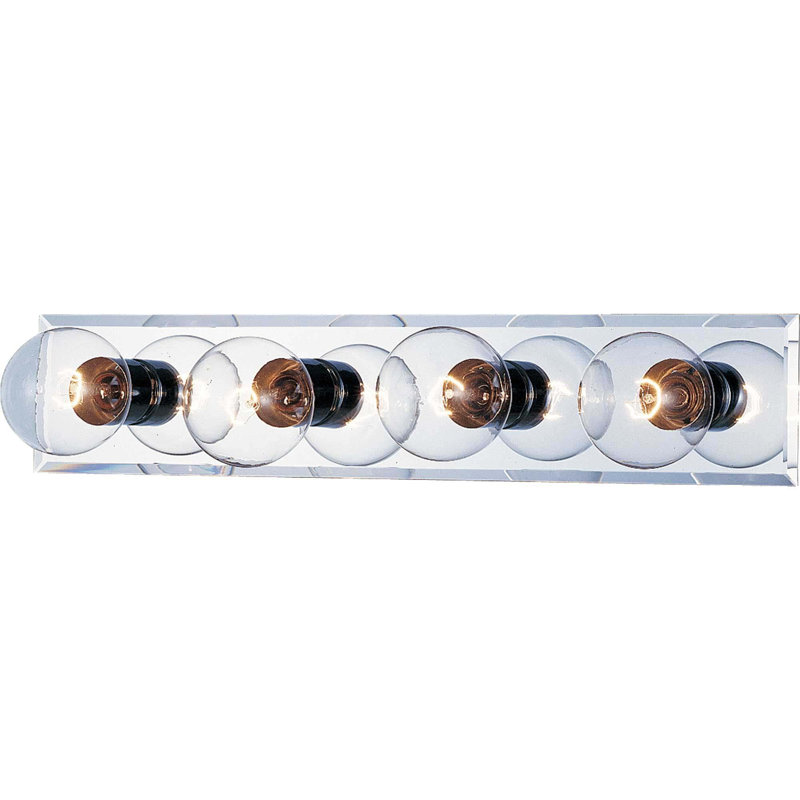 4-Light Indoor 24"W Chrome Wall Mount Vanity Light Bath Bar