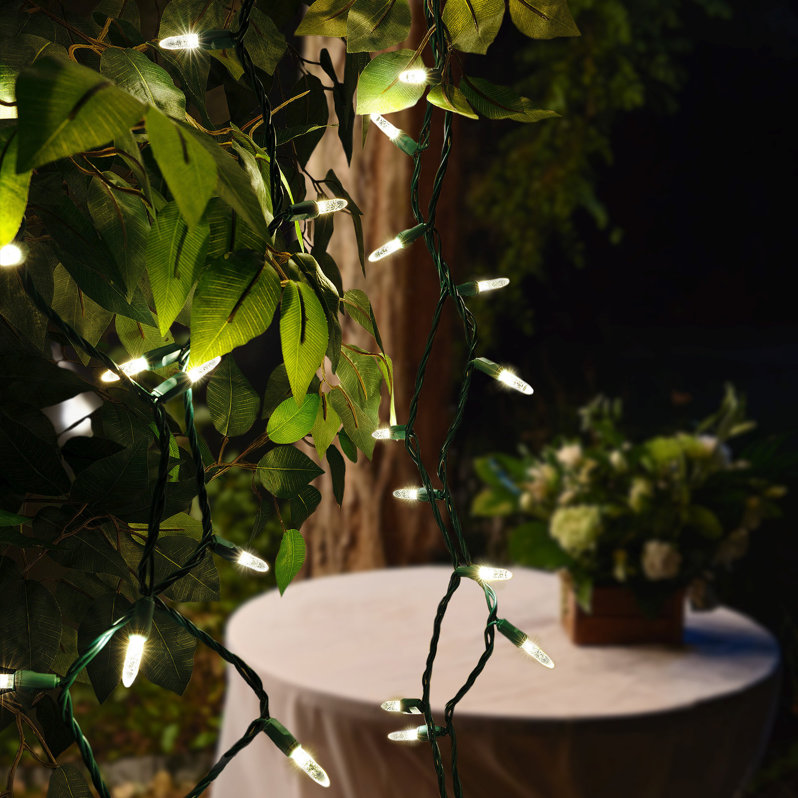 24' 70-Light LED Christmas String Lights, Warm White