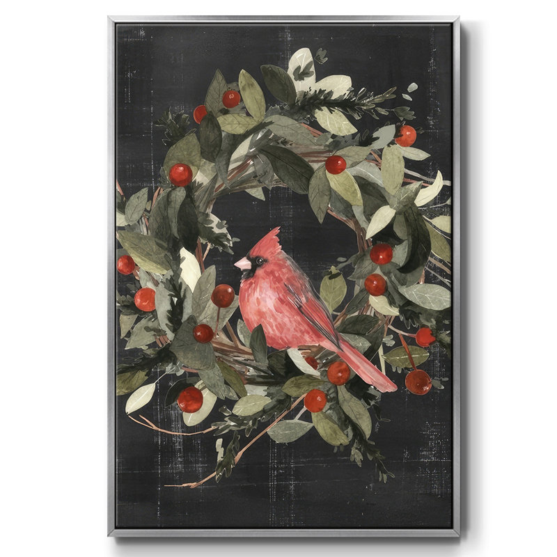 Christmas Cardinal I, toile tendue avec châssis I, Argent, H 37 po x l 25 po x P 1,5 po