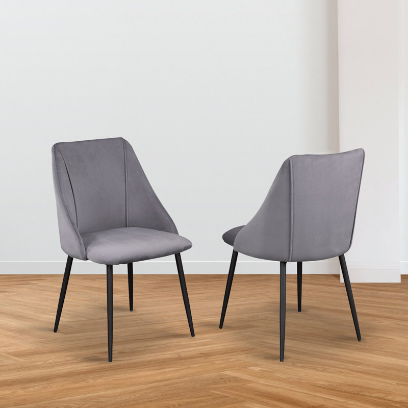 Chaise d'appoint en velours acier, gris