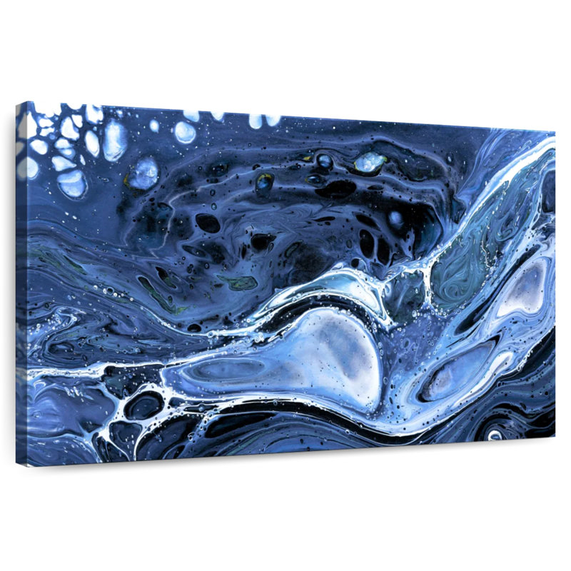 Avery Dark Blue Abstract, 8" H x 12" W