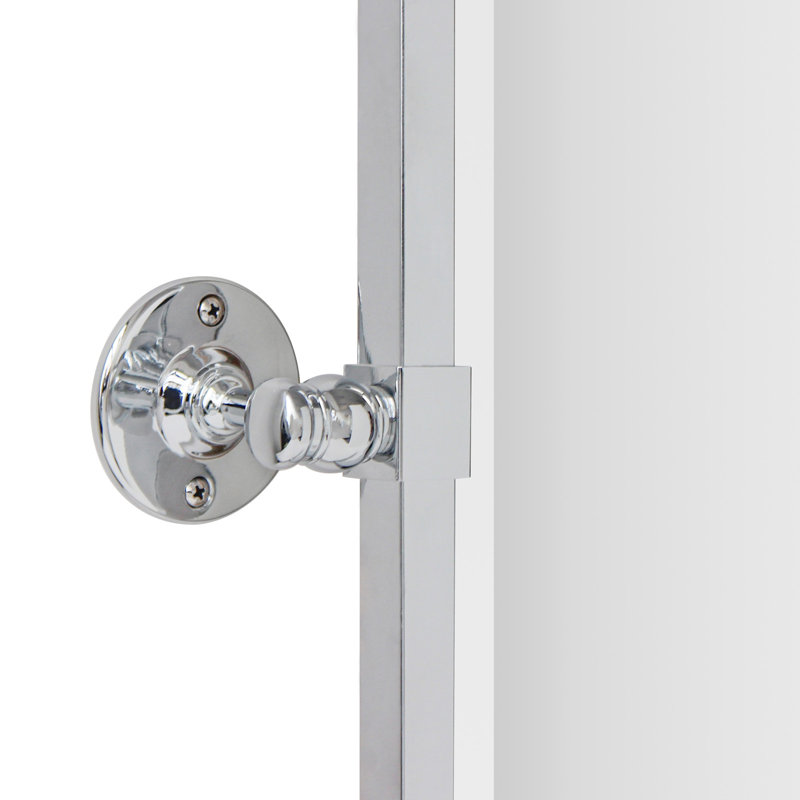 Metal Rectangle Mirror, Polished Nickel, 36" H x 24" W