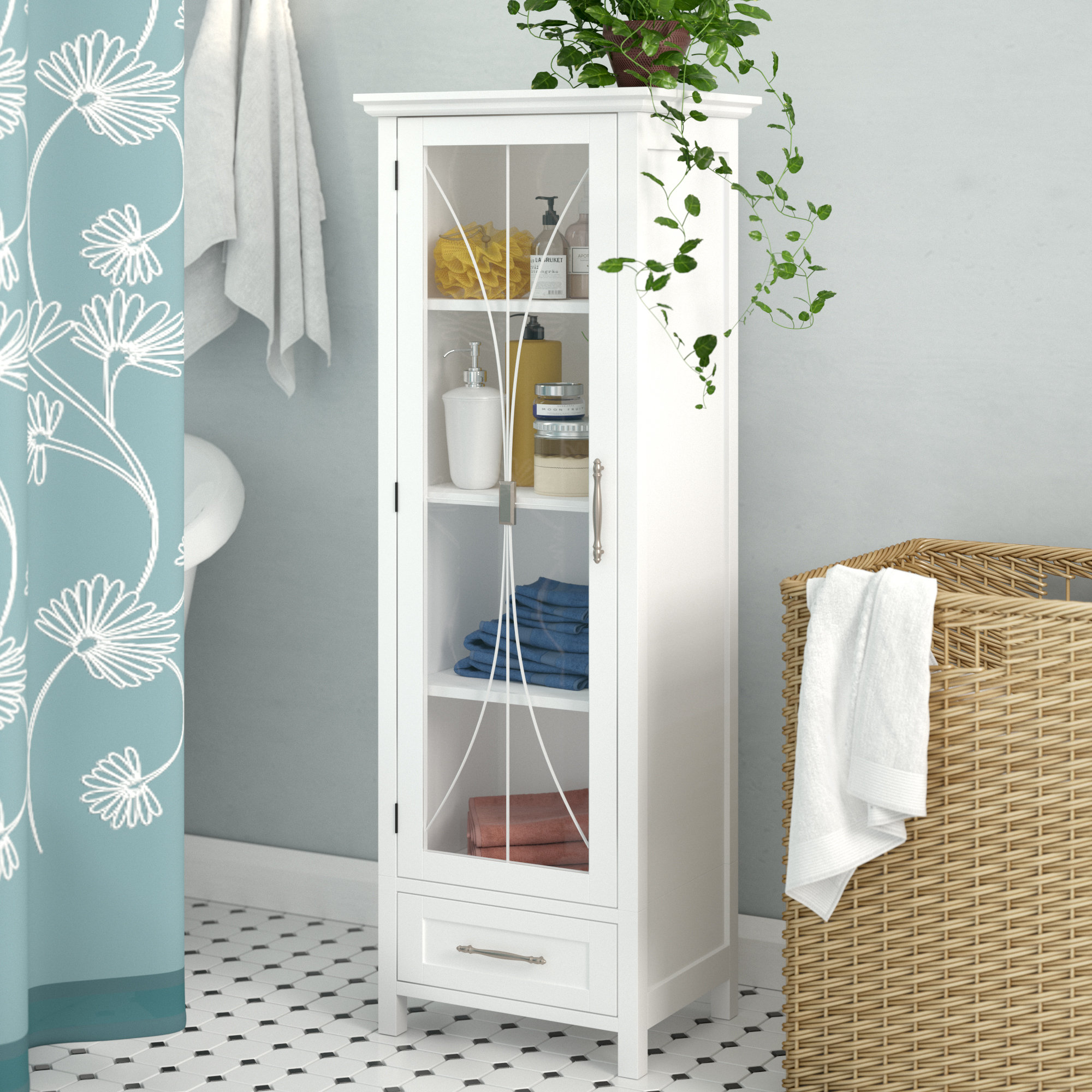 Red Barrel Studio® Northshire Freestanding Bathroom Storage Linen Cabinet with Drawer & Reviews ...