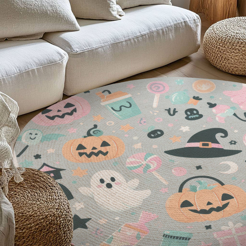 Tapis tressé Ghostly, Rond 5 pi