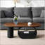 Table basse ovale de luxe industrielle avec tiroir de rangement spacieux, parfaite pour les salons modernes et élégants