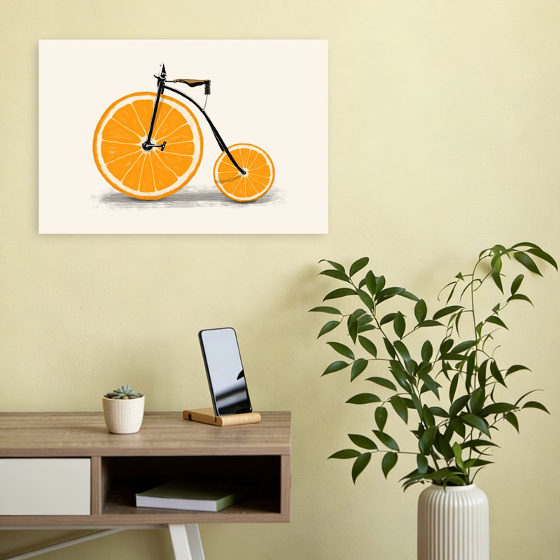 Impression d'art mural orange orange, 12" H x 18" W