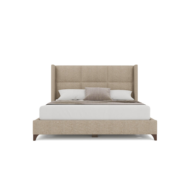 Lit carré tapissier Megan, Revolution® graine de lin, Très grand