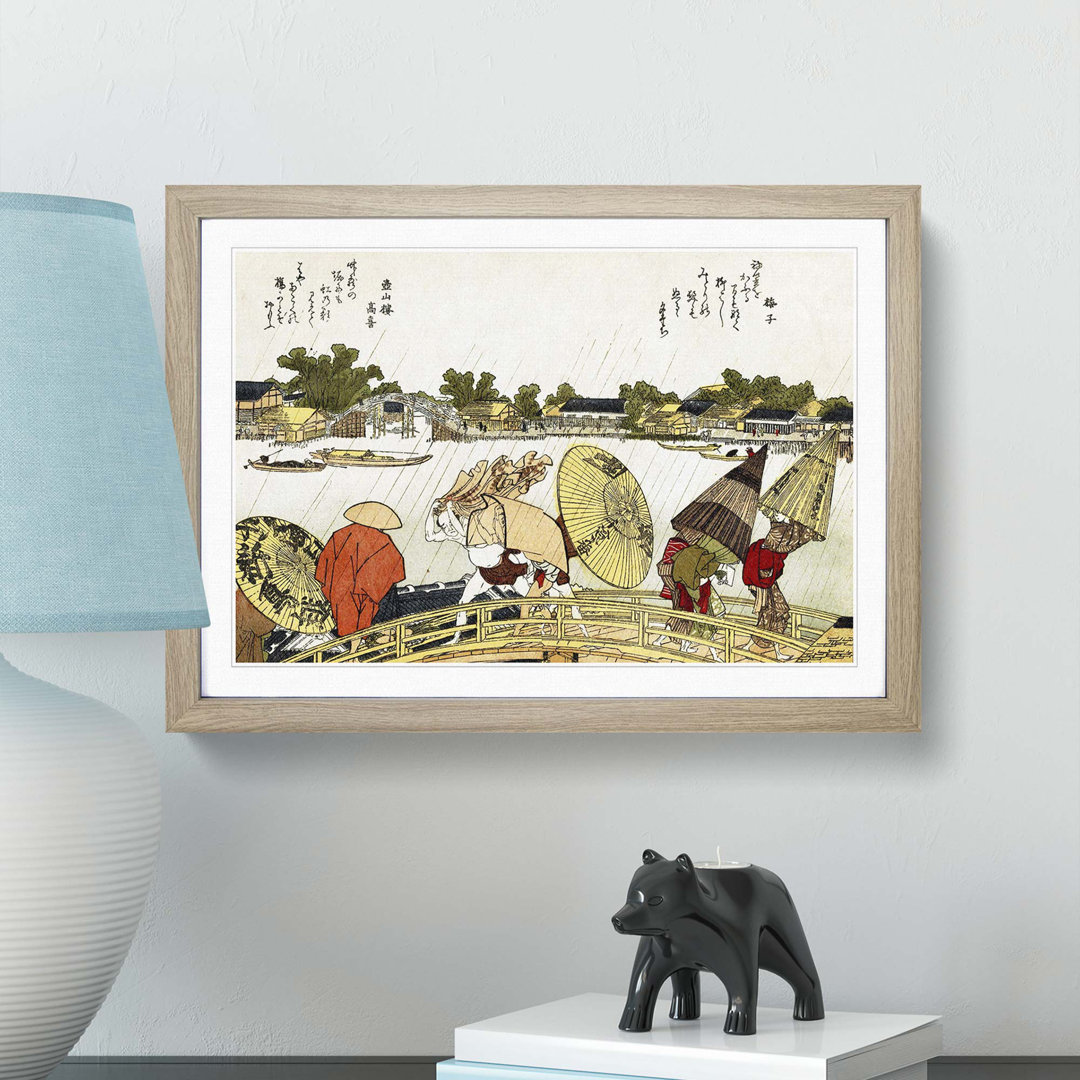 The Makura Bridge by Katsushika Hokusai - Picture Frame Painting Print