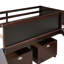 Lit mezzanine simple en bois avec deux boîtes de rangement - Espresso-882369079