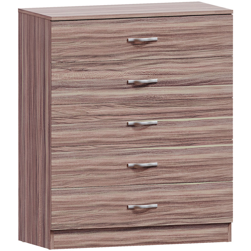 Maybery 5 Drawer 75Cm W Chest of Drawers, Walnut