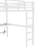 Metal Queen Size Loft Bed With Power Outlet And LED Lighted, Space-Saving, Noise Reduced, White-2071507598