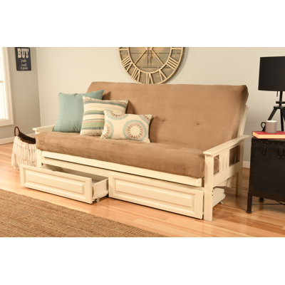 Stratford Full-Size Futon Frame Includes Storage Drawers and Mattress