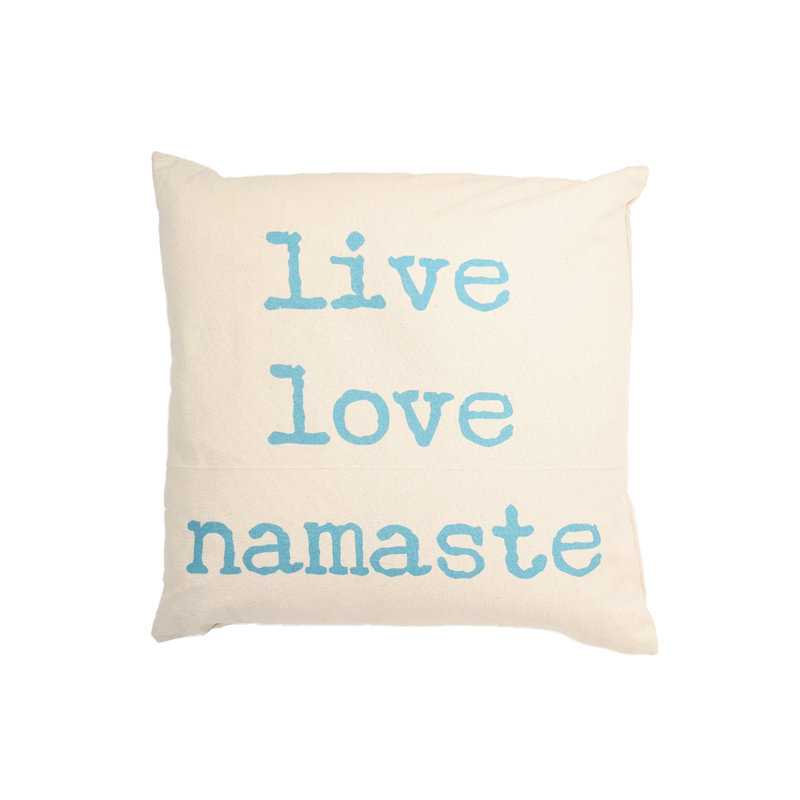 Yoga Cotton Throw Pillow, 18" H x 18" W x 3" D, Down