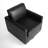 Modern Upholstered Black Faux Leather Square Swivel Armchair with Matel Base (Set of 2)-881606311