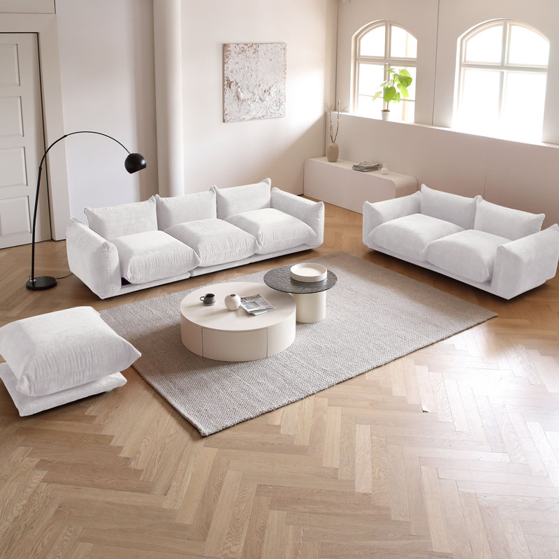Canapé modulaire en tissu 5 pièces Minarik, Beige