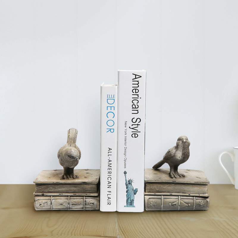 Resin Bookends, Vintage Grey