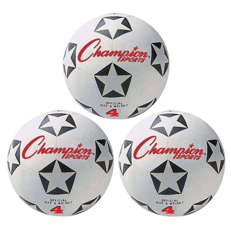 Paquet de 3 ballons de soccer en caoutchouc Champion Sports