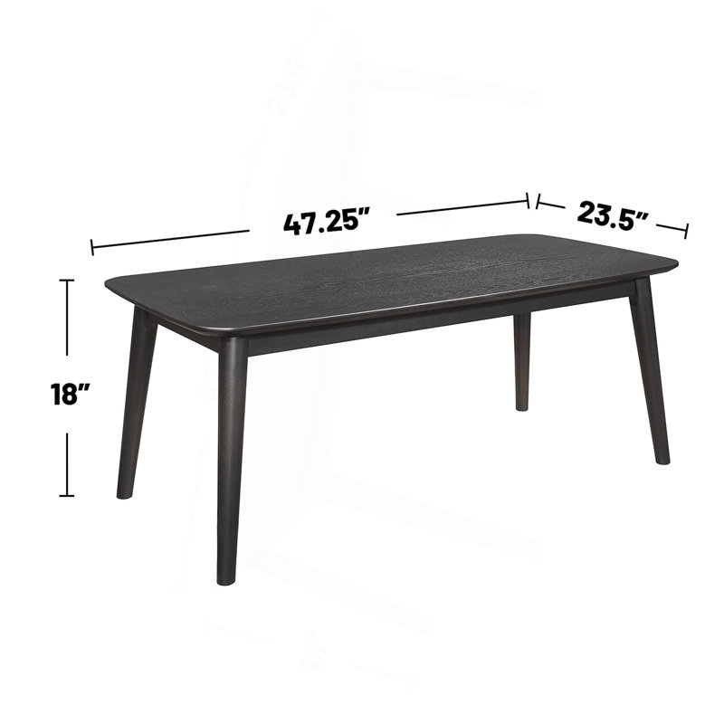 3 Piece Rectangular Coffee Table Set, Black