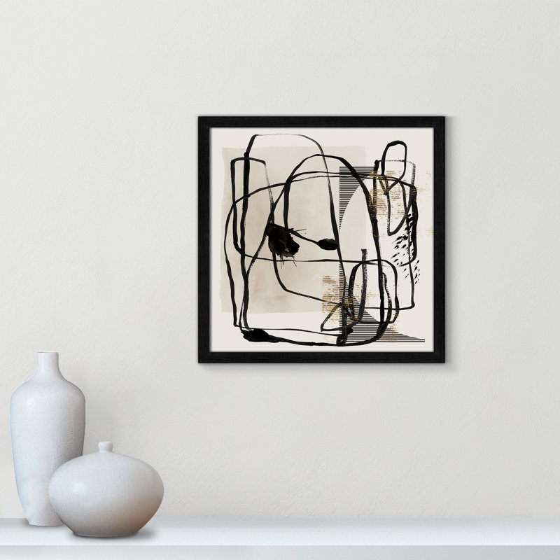 «Blot I» par Isabelle Z, Grain de bois noir, 17'' W x 17'' H, Impression encadrée