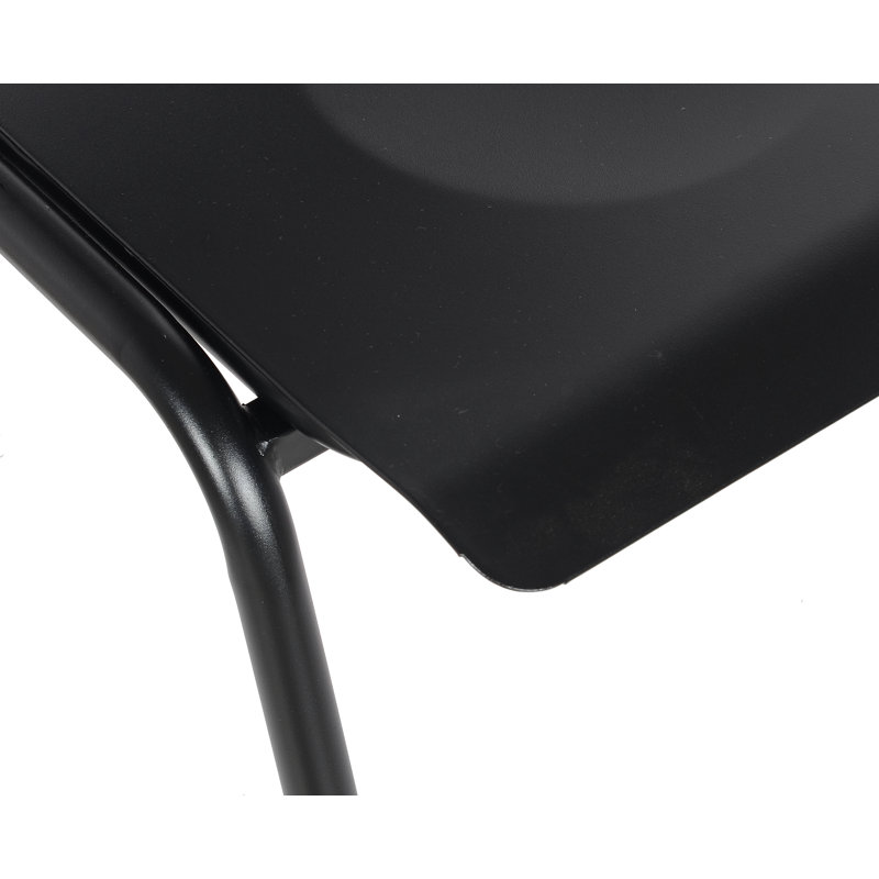 Chaise d'appoint empilable pour patio, Noir givré