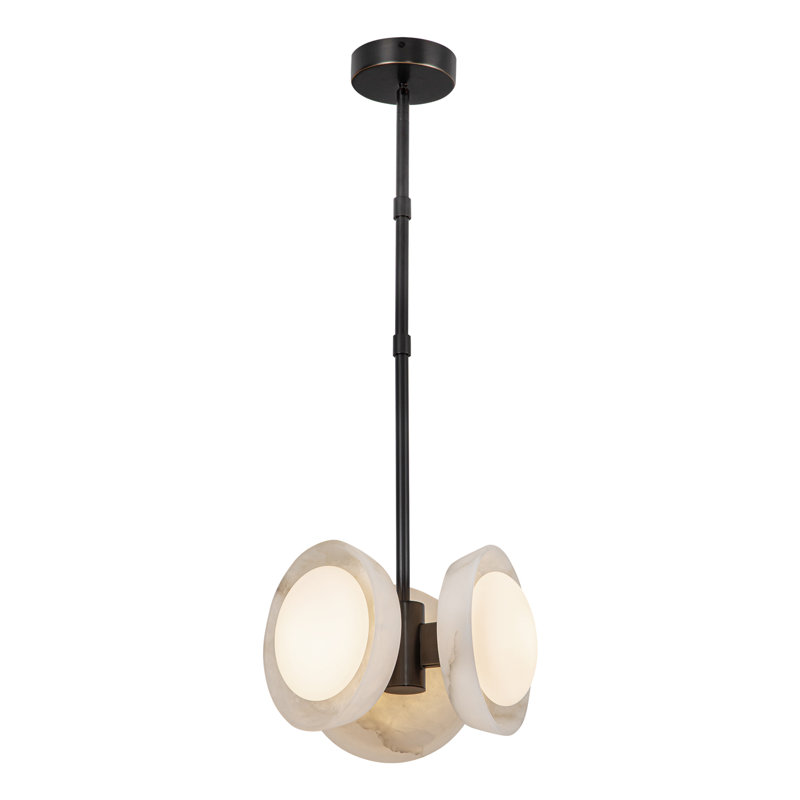 Alonso Urban Bronze and Alabaster LED Pendant Light