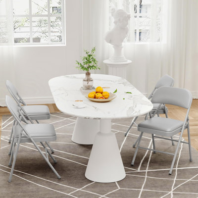 Padded Folding Chairs Set – Durable Grey Metal Frame – Portable & Stackable, Supports 350 lbs – Home, Office, Indoor/Outdoor Events – Grey – Four-Piece Set
