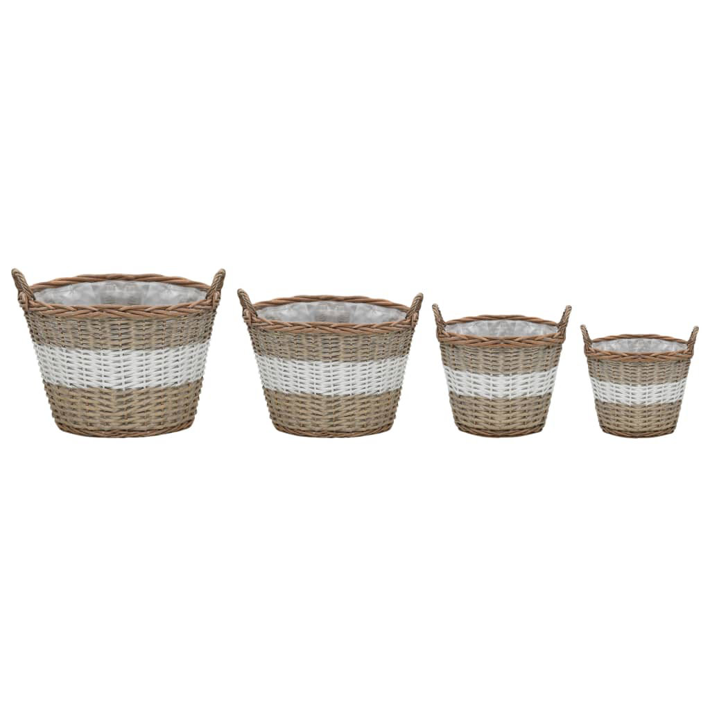 4-tlg. Blumenkübel-Set Tamworth aus Rattan