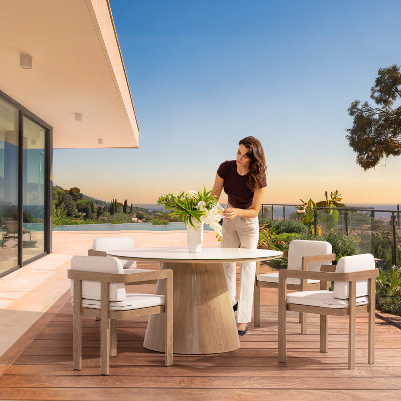 Chaise de salle à manger sans assemblage, chaise en aluminium à grain de bois, résistante aux intempéries, imperméable et résistante aux rayons UV, idéale pour les jardins, les patios et la cuisine 