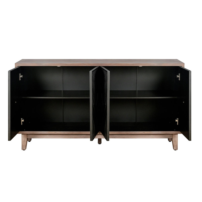 Buffet Mid-Century, Noir antique