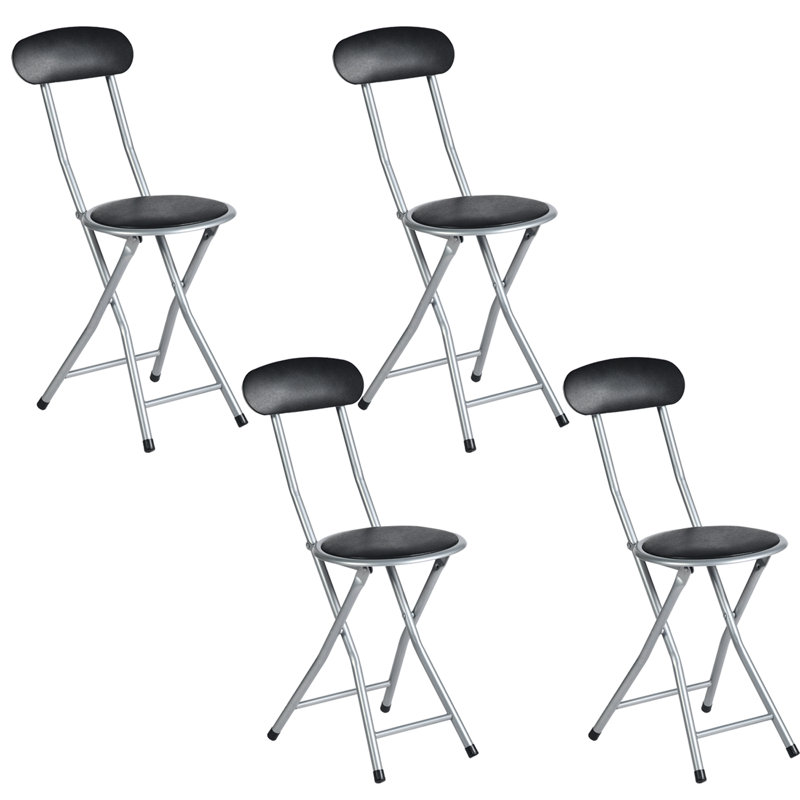 Rakim Faux Leather Padded Stackable Folding Chair Folding Chair Set
