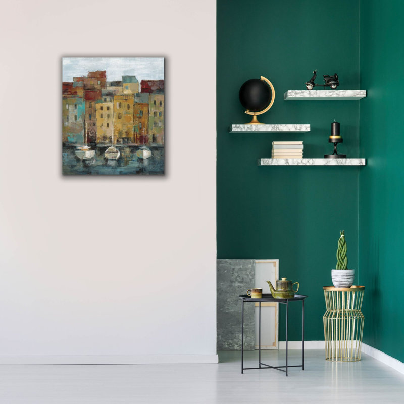 «Old Town Port 2» par Silvia Vassileva, art mural sur toile, H 30 po x l 26 po
