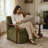 28.3" Wide Faux Fur Accent Chair,Upholstered Lounge Chair With Curved Wooden Arms,Tight Back & Seat,Armchair For Living Room,Bedroom-7171385