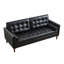 Canapé 3 places Mid-Century moderne en cuir, canapé en cuir noir pour le salon-528240845