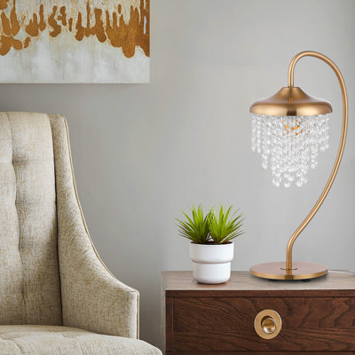 Lampe de table moderne en cristal doré 1 lumière Lusteria