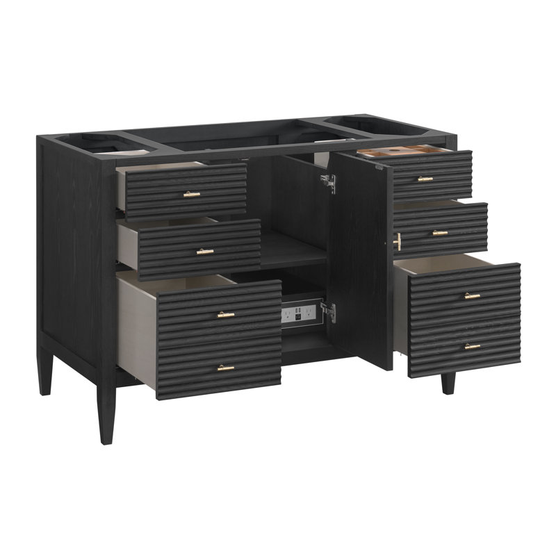 Myrrin 48'' W Single Bathroom Vanity Base, Black