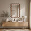 Élégant miroir à cadre rectangulaire en bois ondulé pour la décoration intérieure-922067318