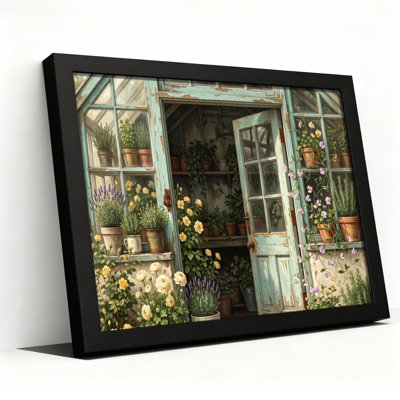 Natural Wood Framed,Canvas Wall Art for Living Room, Bedroom, Office or Entryway – Decorative Wall Decor with Flower Garden