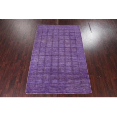 Tapis mauve à motif oriental Gabbeh 6 x 10
