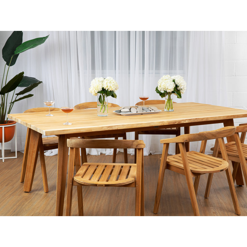 Merle 86'' Rectangular 6 - Person Outdoor Dining Set