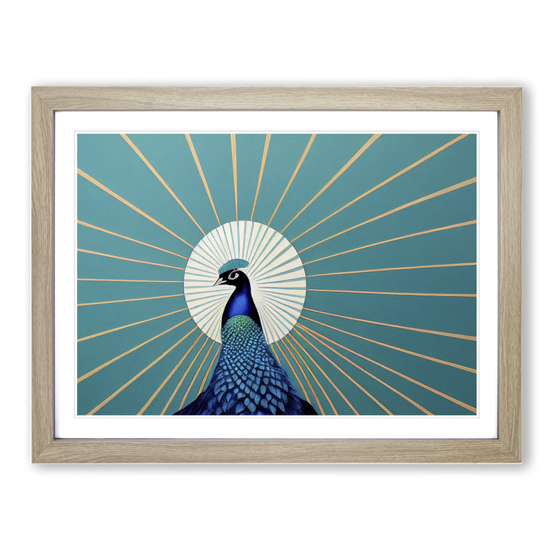 Abstract - Single Picture Frame Print, 25cm H x 34cm W x 2cm D, Oak Framed