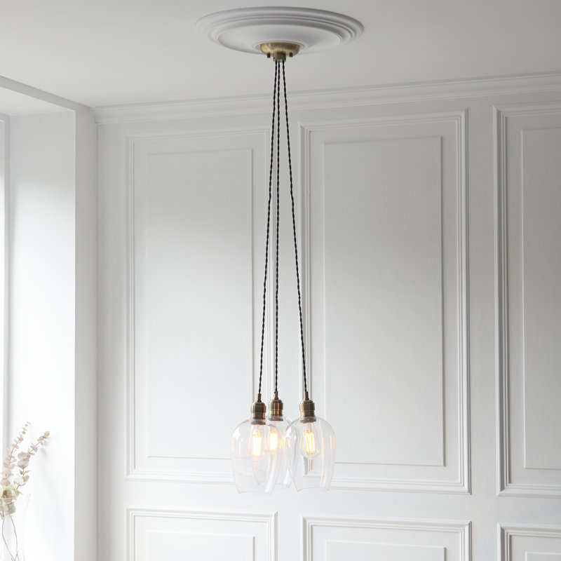 Alans 3 - Light Chandelier, Antique Brass