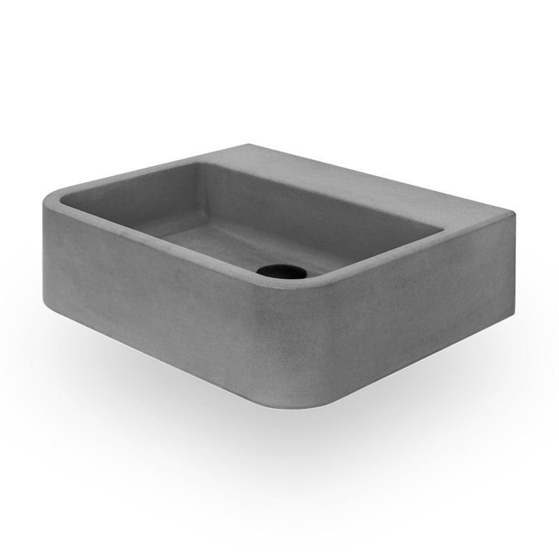 Newterra 22" Undermount/Wall/Vessel Bathroom Sink, Slate, No Holes