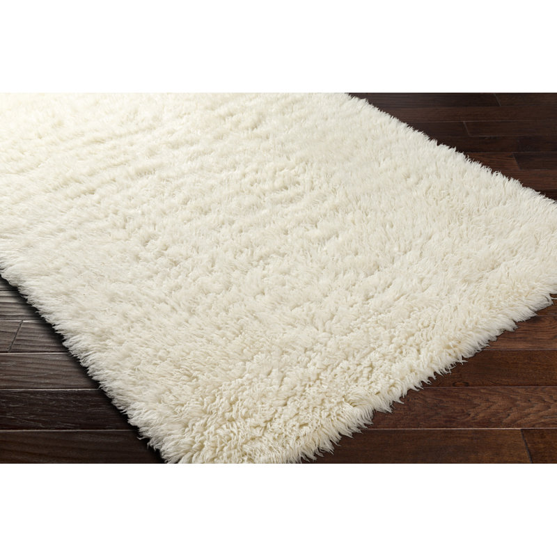 Wool Area Rug in Cream, Rectangle 5' x 7'6"