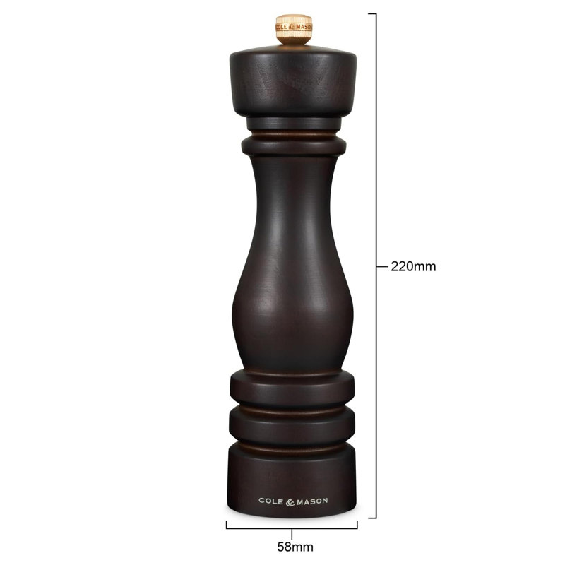 Cole & Mason London Chocolate Wood Salt & Pepper Mill Set, 22cm
