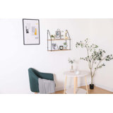 Floating Shelf with Metal Brackets, Wall Mounted Rustic Wood Wall Storage
