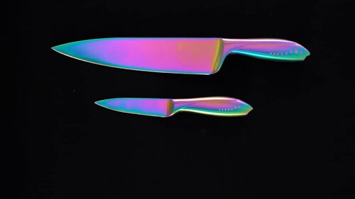 Rainbow Titanium Knife Set, Non Stick Thick and  